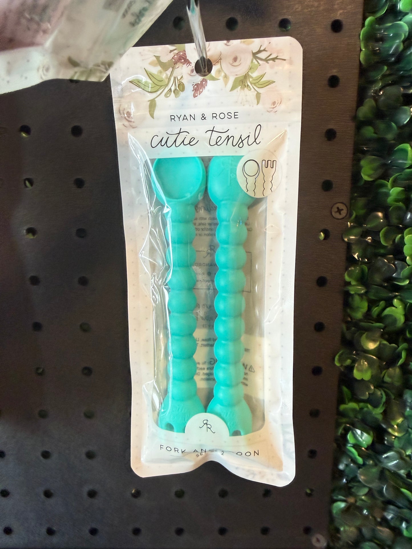Teal baby spoon