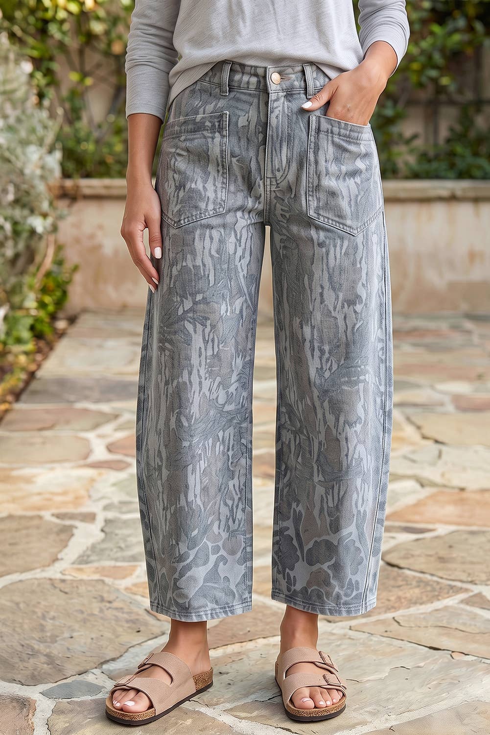 F/W26 HOT Camouflage Ankle Length Casual Shift Jeans | S-4X
