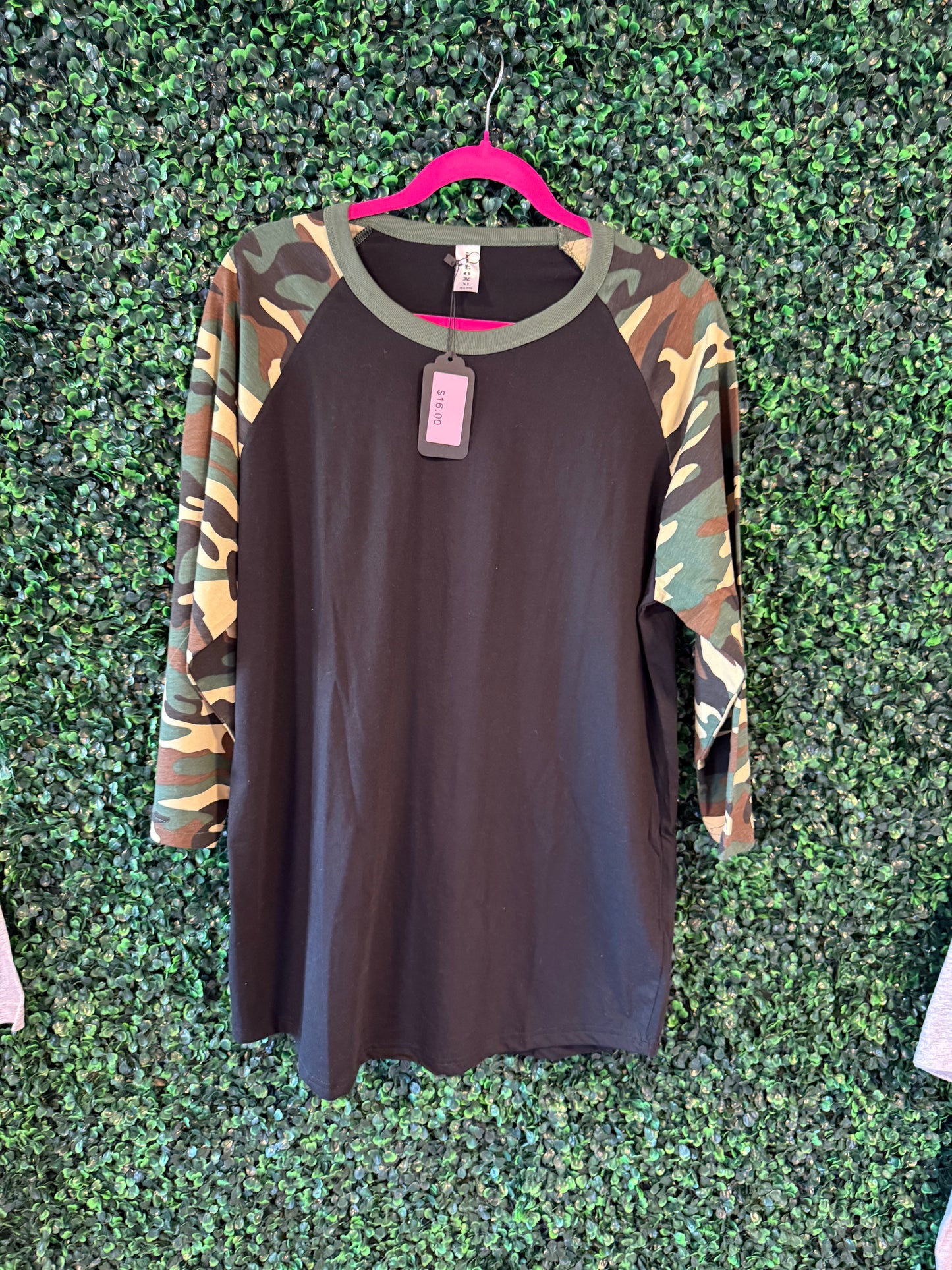 Camo 3 quarter Tee