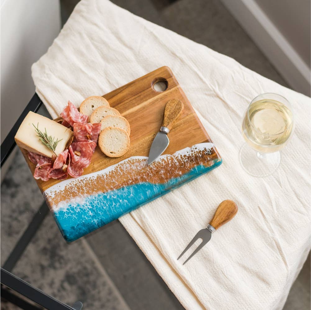 Small Wood Resin Cheese Board/Charcuterie Board