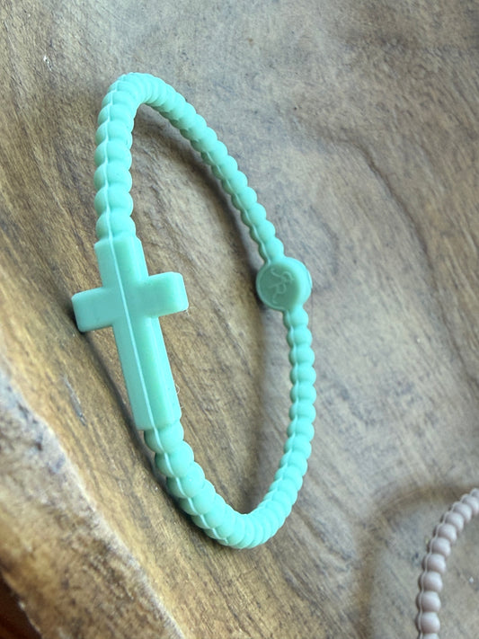 Teal Cross Bracelet