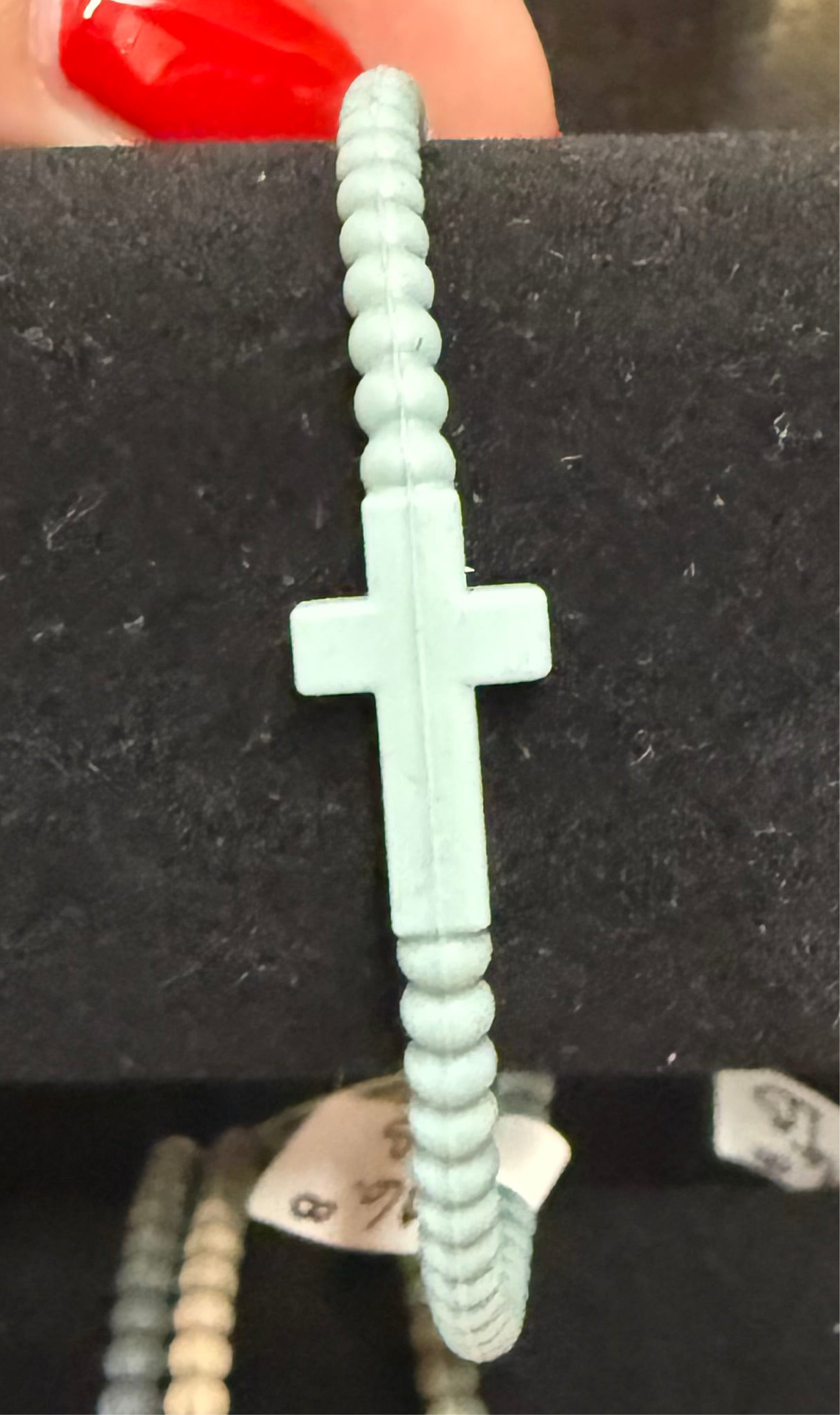 Sage Green Cross Bracelet