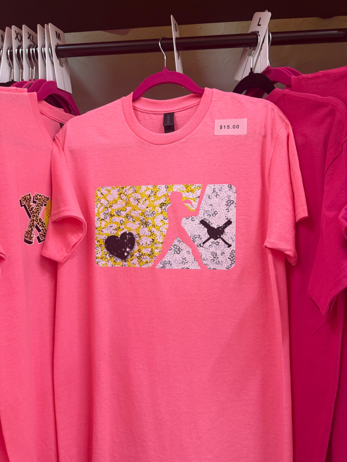 Pink softball Tee