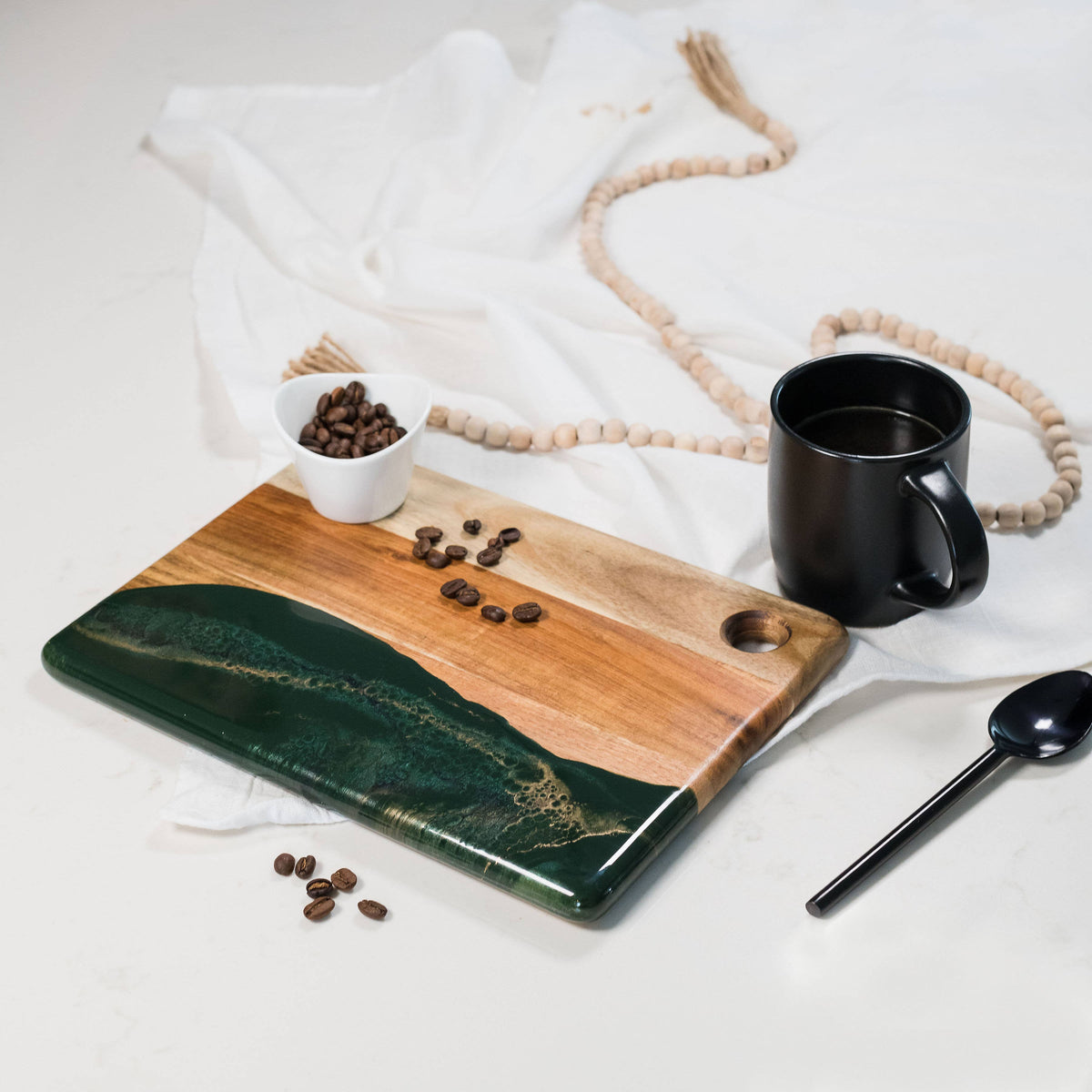 Small Wood Resin Cheese Board/Charcuterie Board