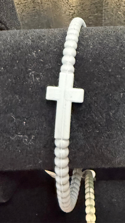 White Cross Bracelet