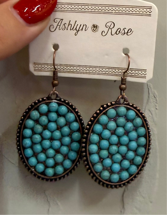 Oval Turquoise Earrings