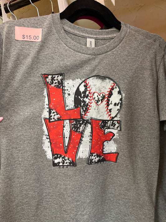 Kids Love baseball tee￼