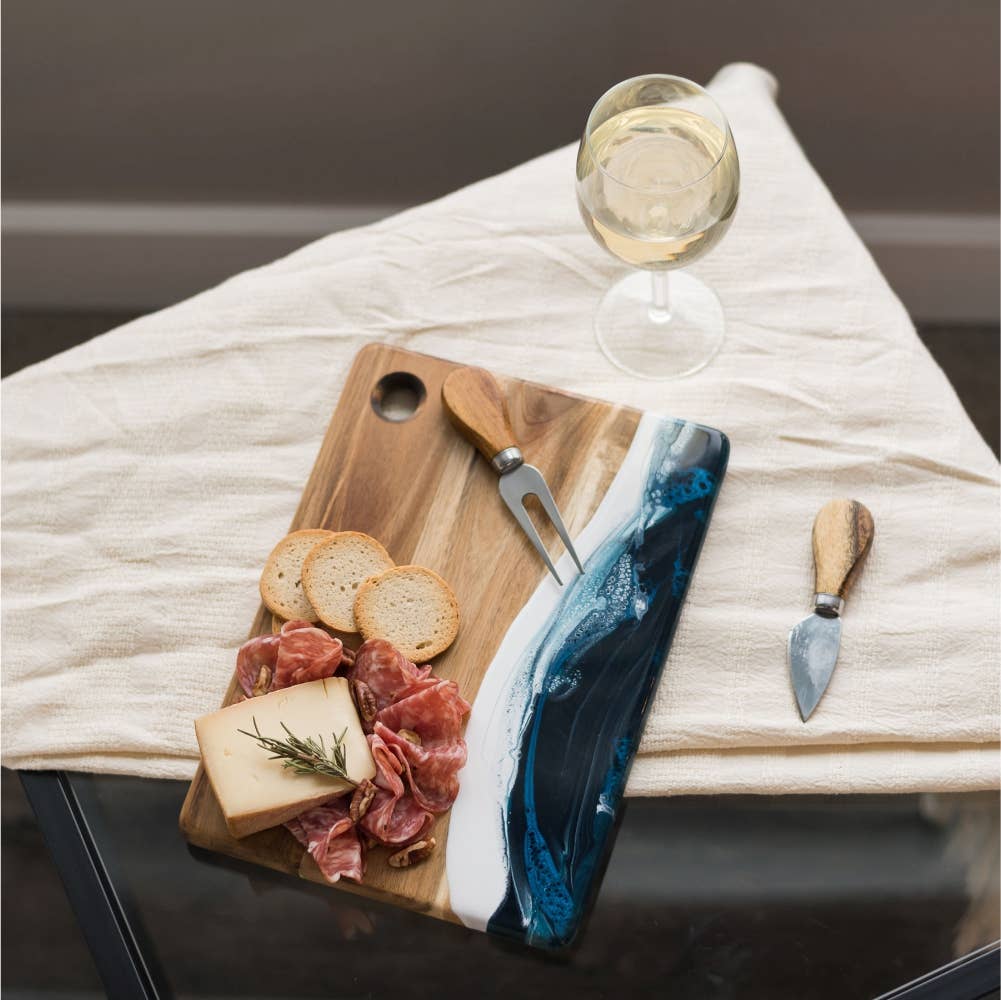 Small Wood Resin Cheese Board/Charcuterie Board