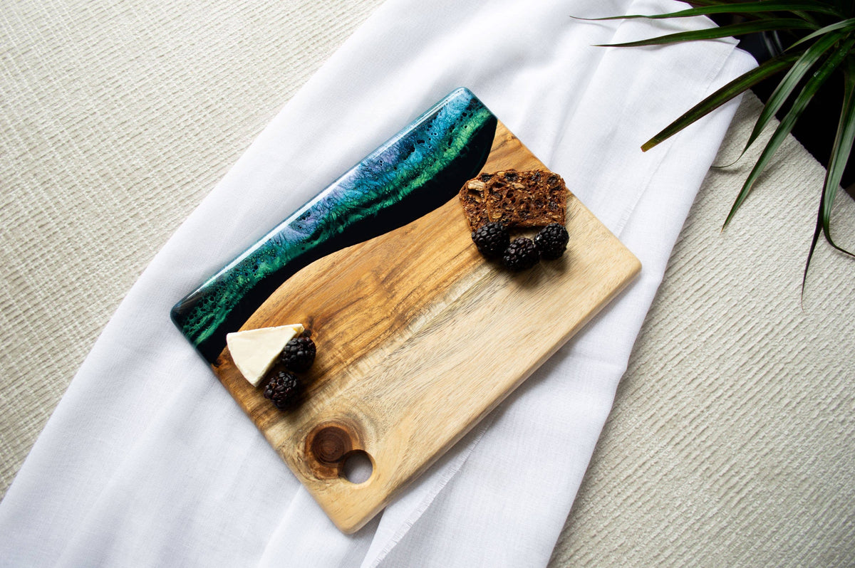 Small Wood Resin Cheese Board/Charcuterie Board