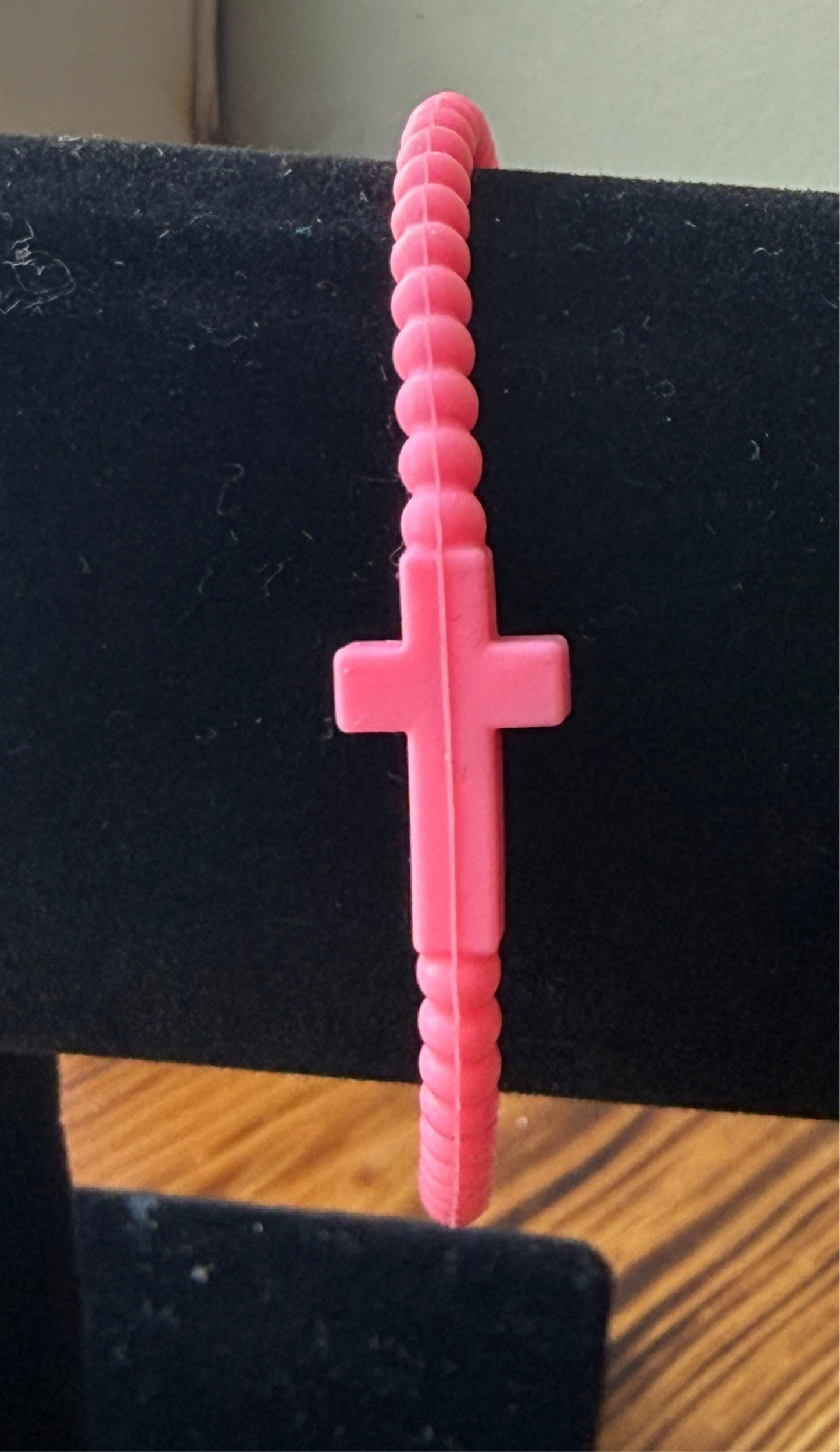 Hot Pink Cross Bracelet