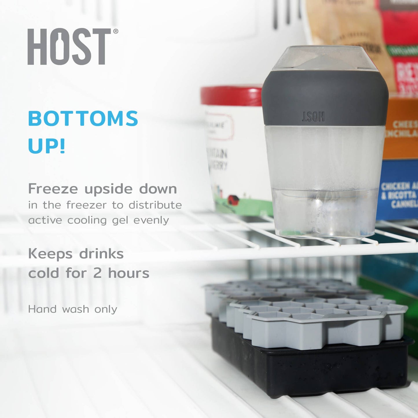 Wine FREEZE™ XL Cooling Cups with Cooling Gel in Marble