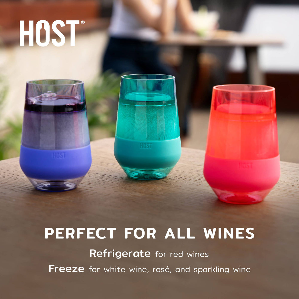 Wine FREEZE™ XL Cooling Cups with Cooling Gel in Marble