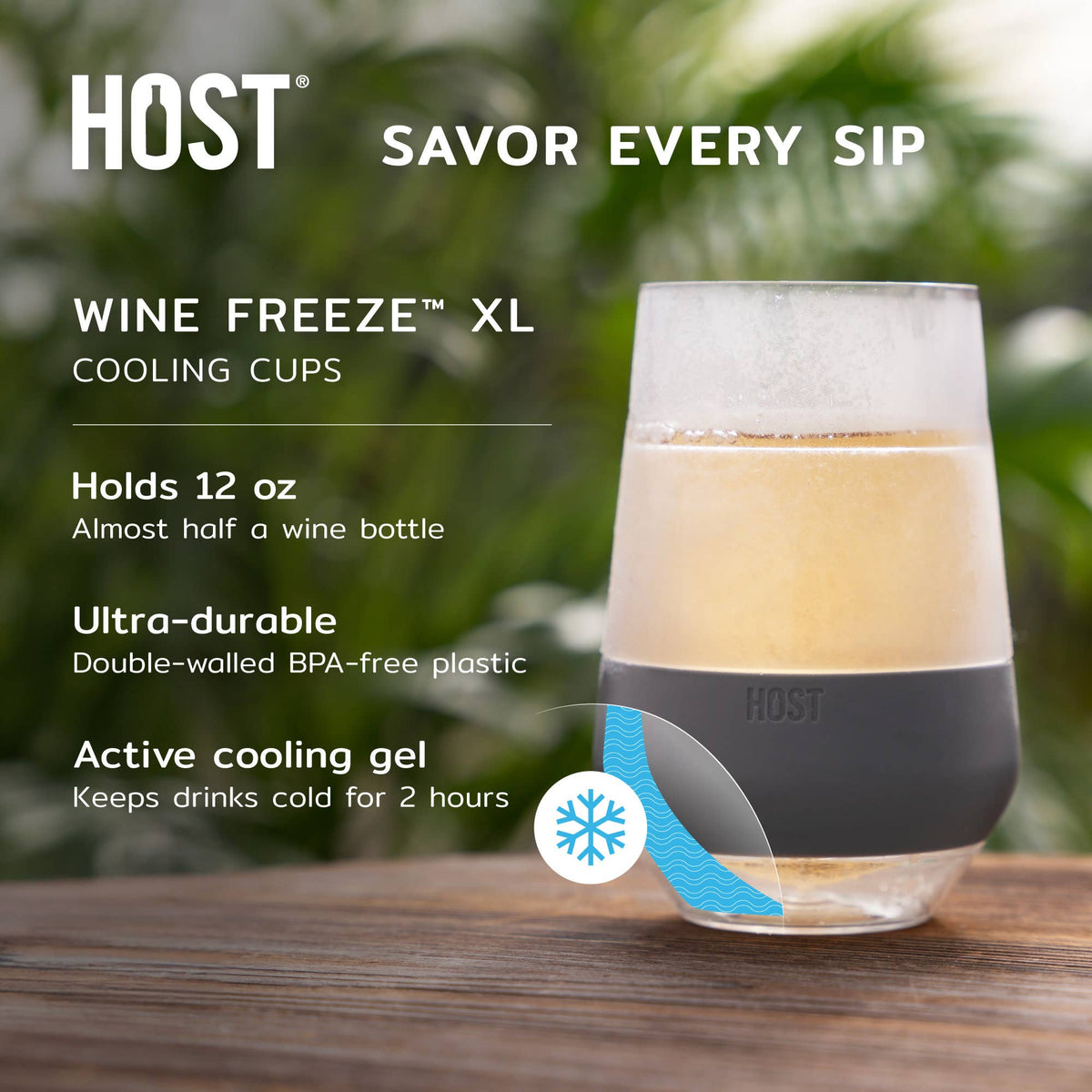 Wine FREEZE™ XL Cooling Cups with Cooling Gel in Marble