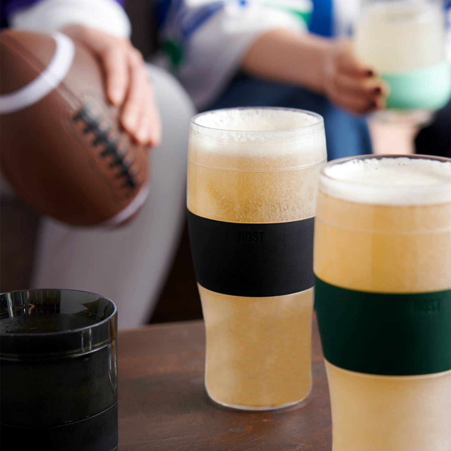 Beer FREEZE™ Cooling Cups with Cooling Gel in Black Set of 2