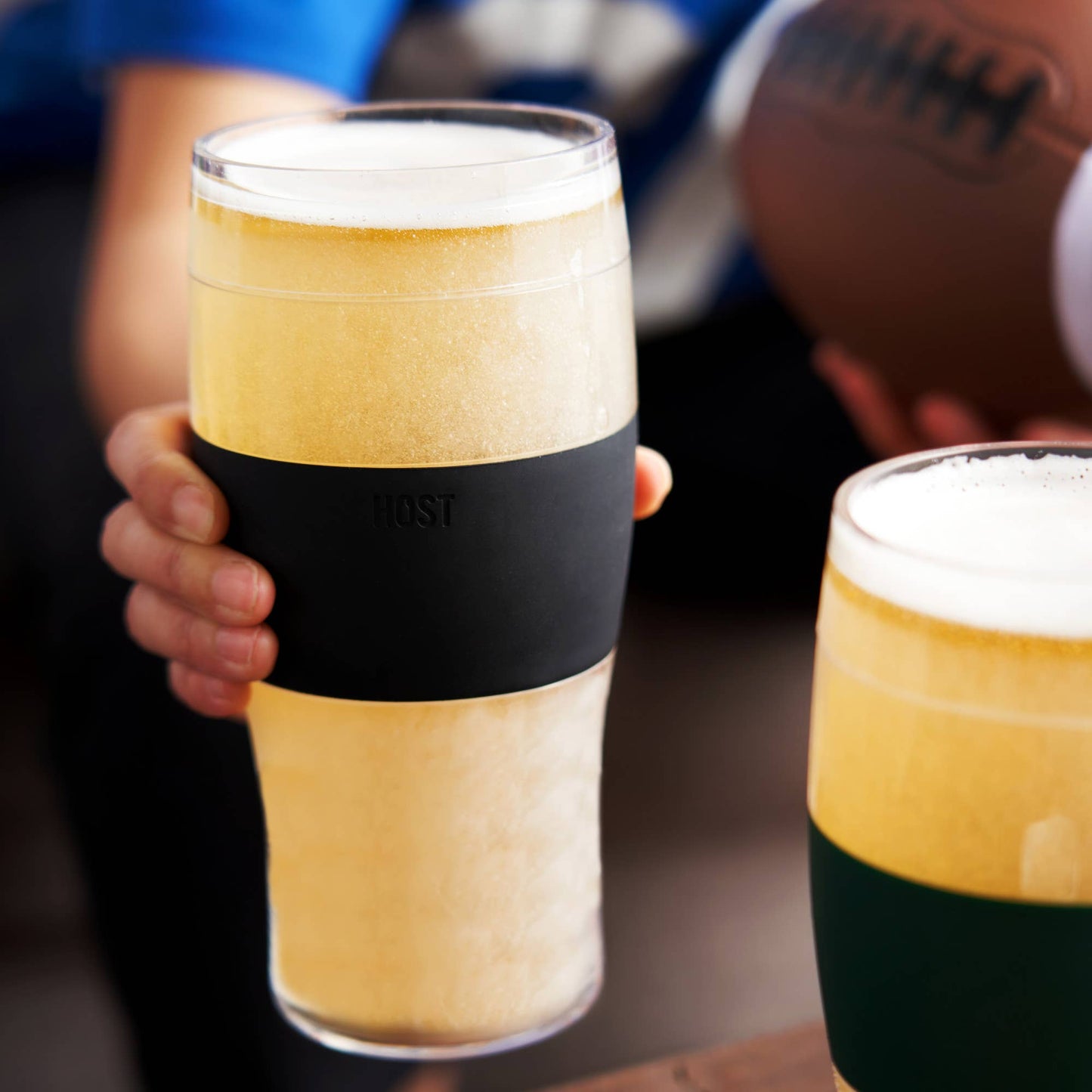 Beer FREEZE™ Cooling Cups with Cooling Gel in Black Set of 2
