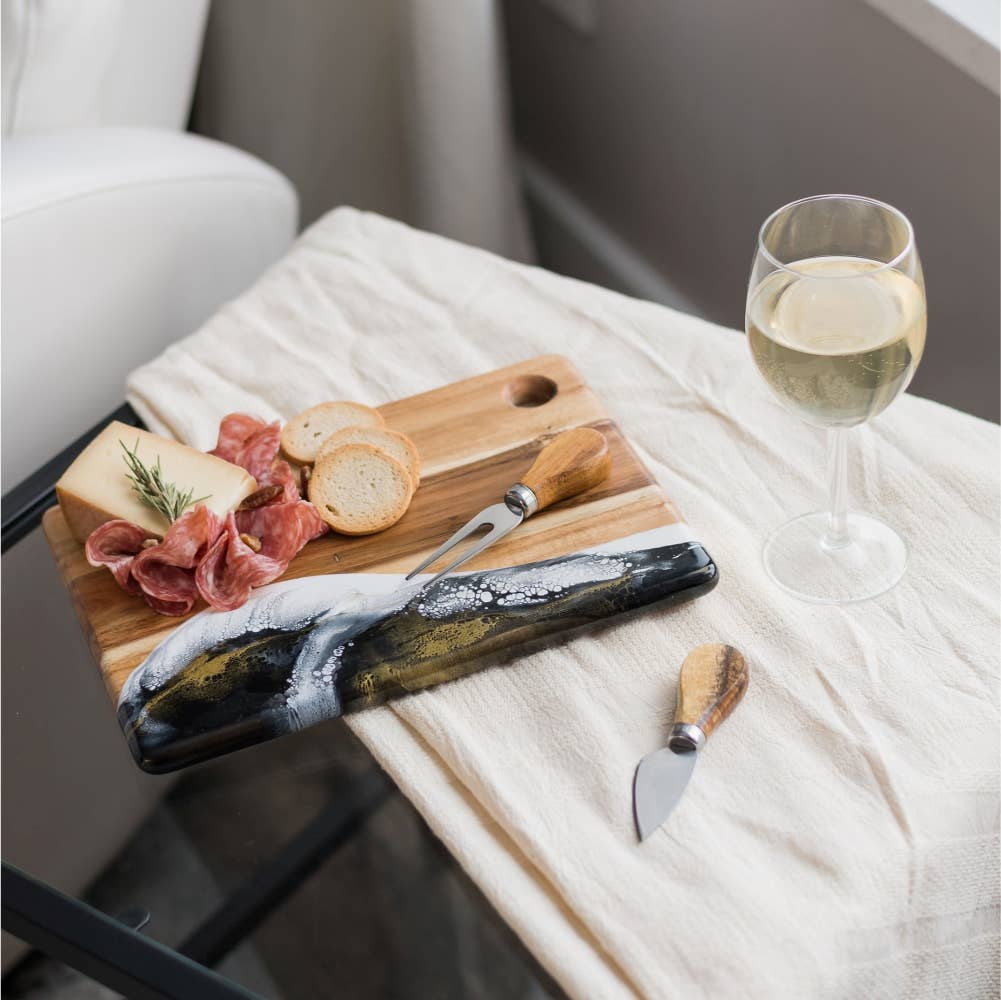 Small Wood Resin Cheese Board/Charcuterie Board