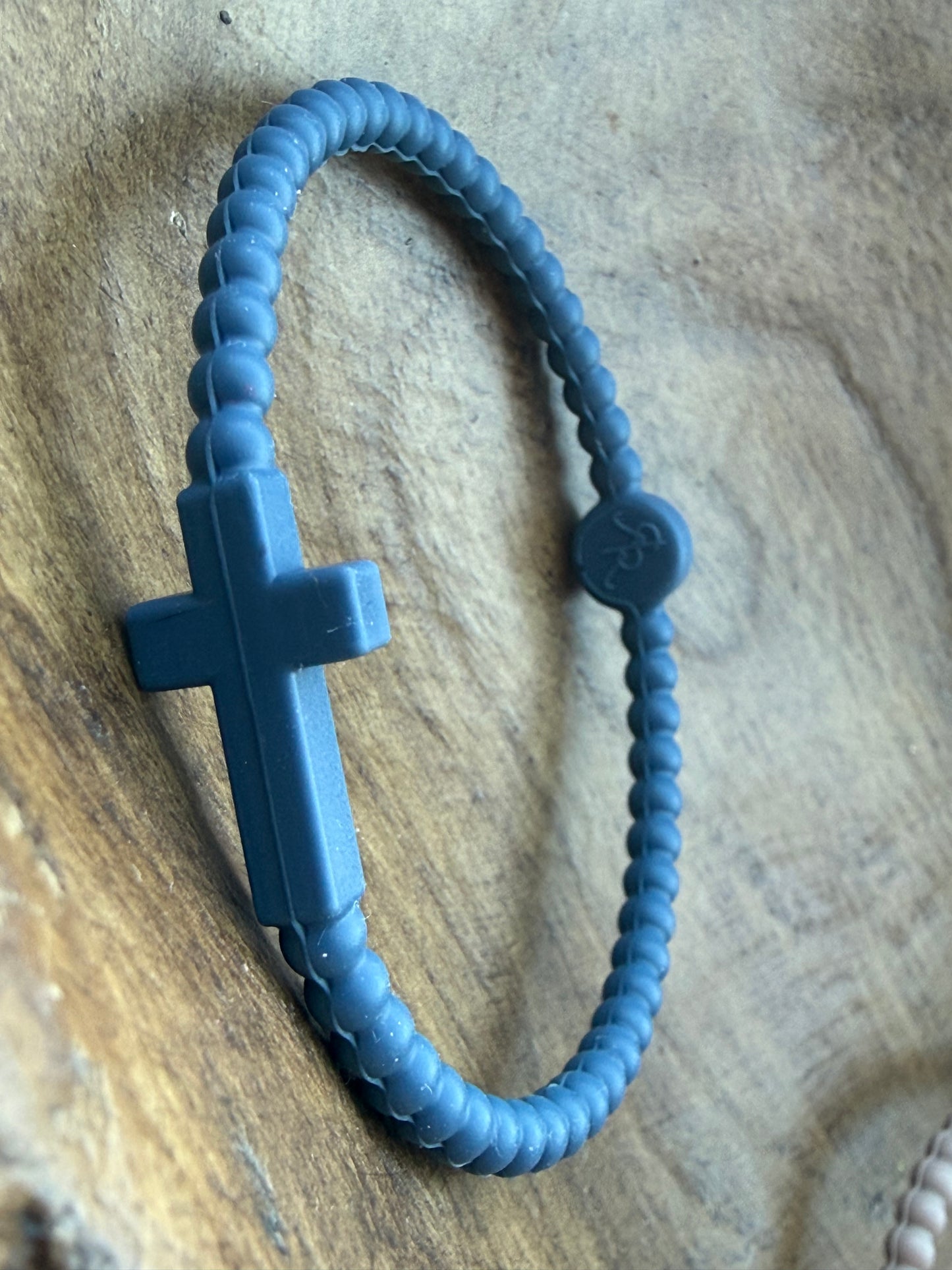 Dark Blue Cross Bracelet