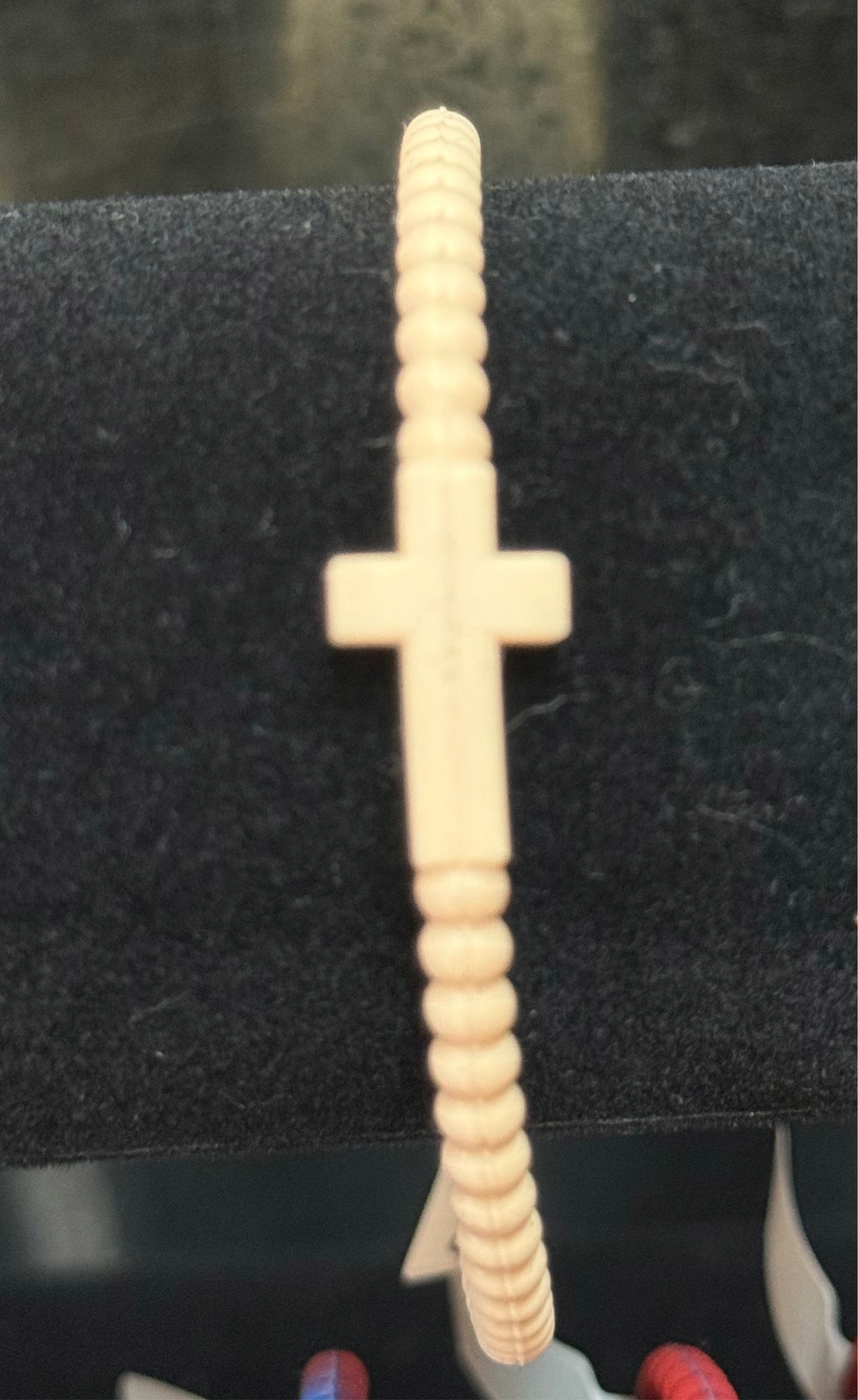 Cream Cross Bracelet