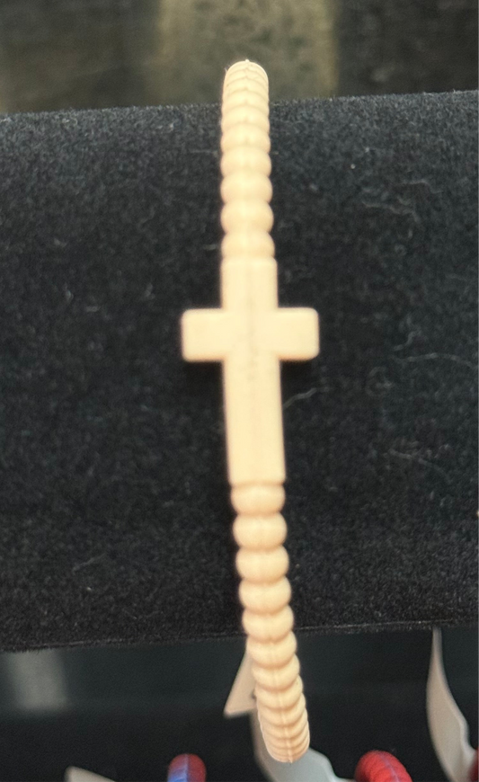 Cream Cross Bracelet