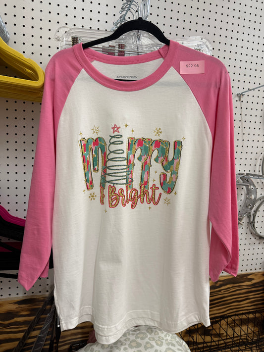 Merry and Bright 3 quarter sleeve