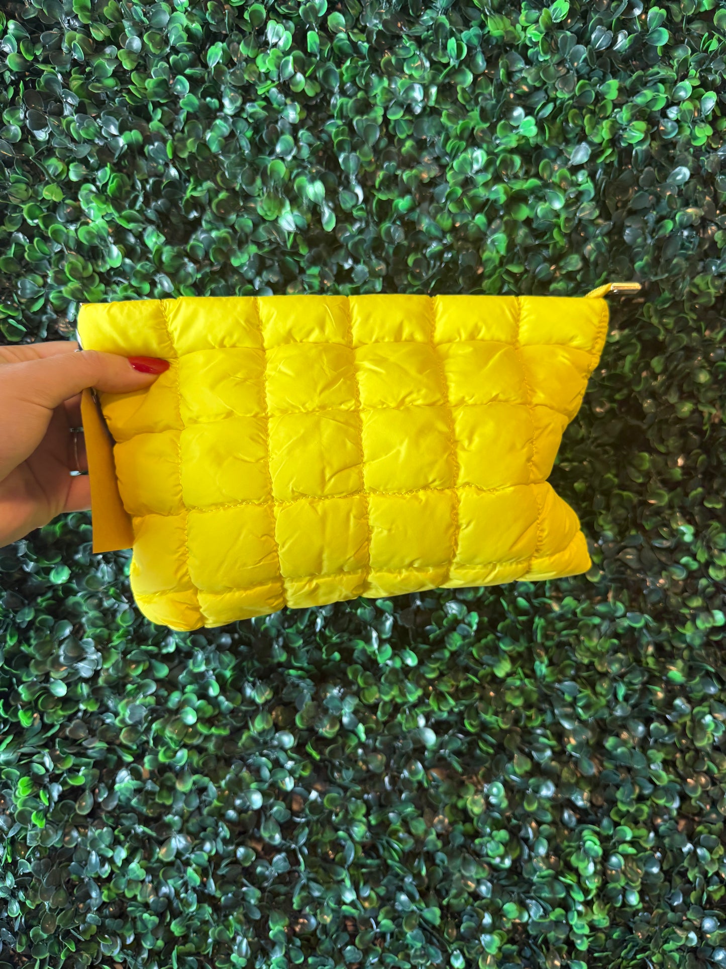 Yellow makeup bag