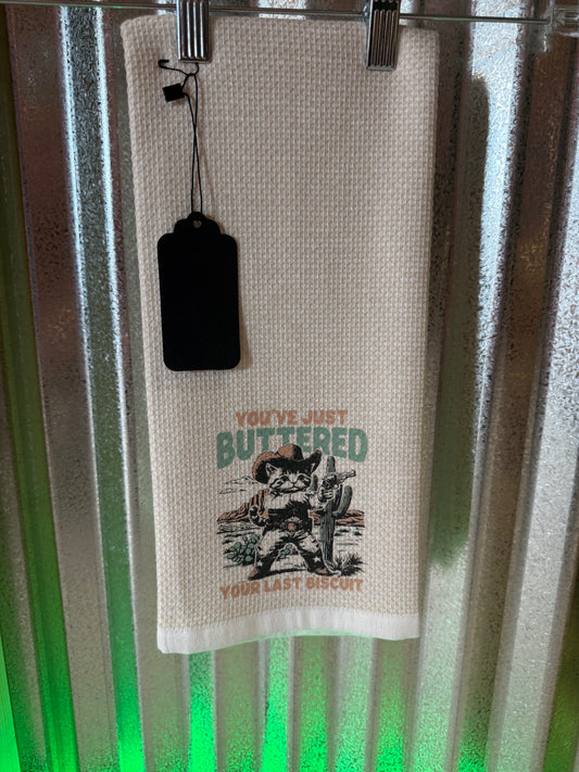 You’ve just buttered your last biscuit T-towel