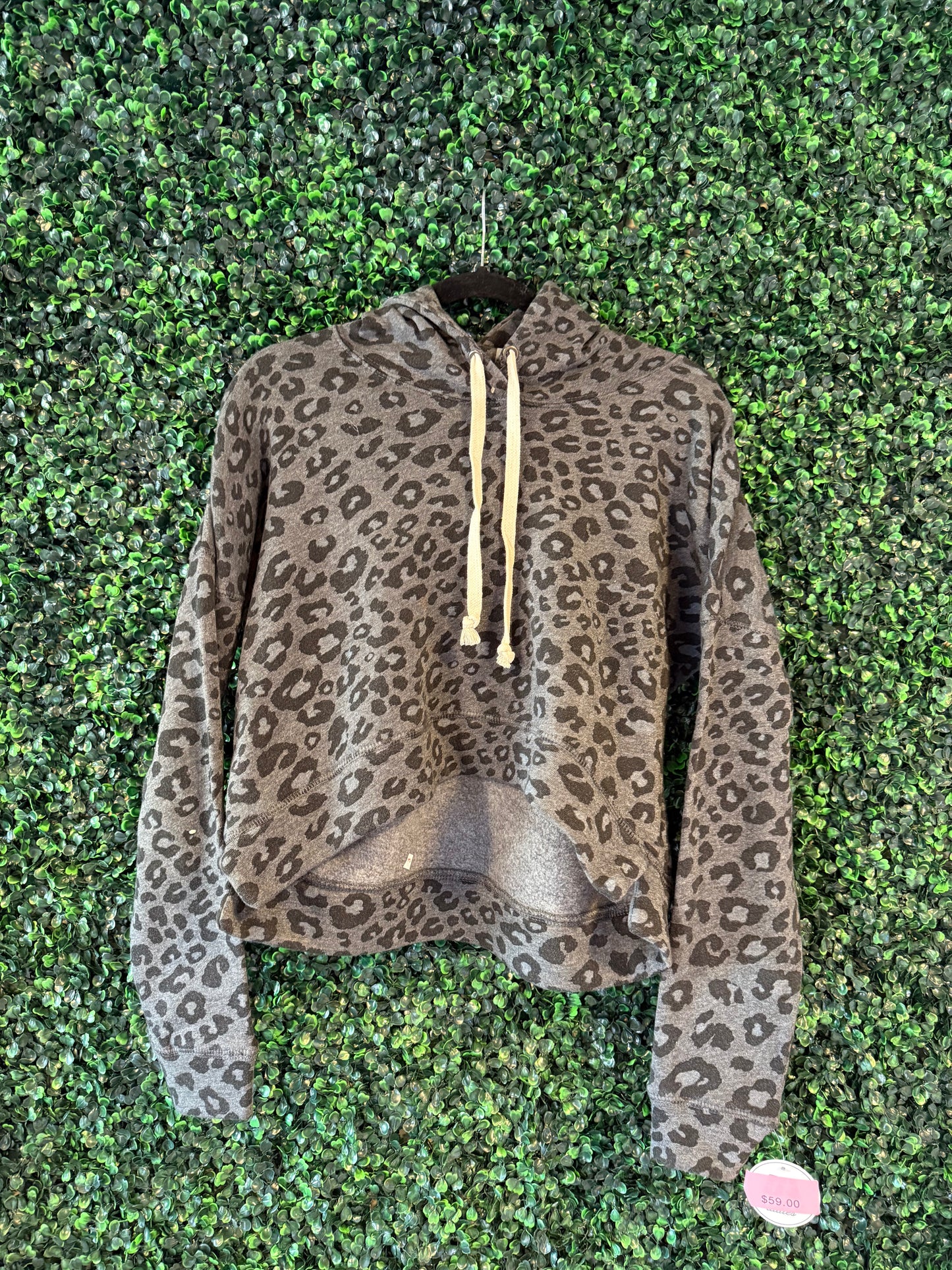 Cropped Black Lepord Hoodie