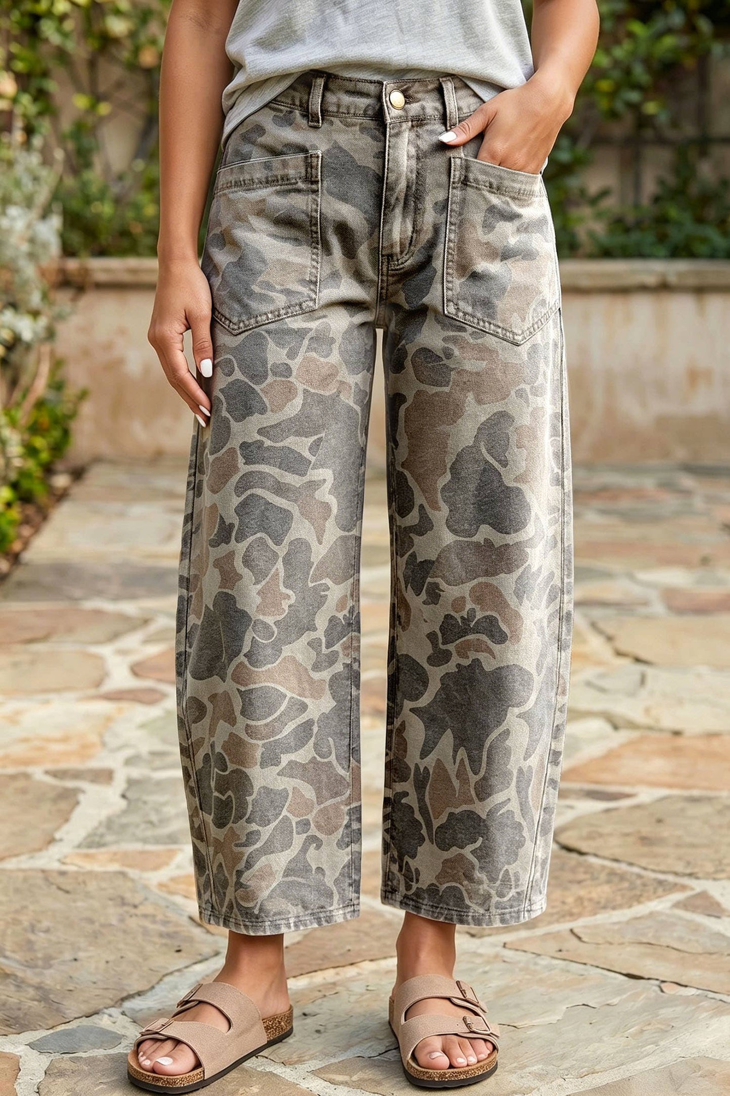 F/W26 HOT Camouflage Ankle Length Casual Shift Jeans | S-4X