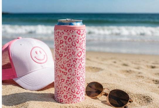 Hard Cooling Can in Pink Leopard