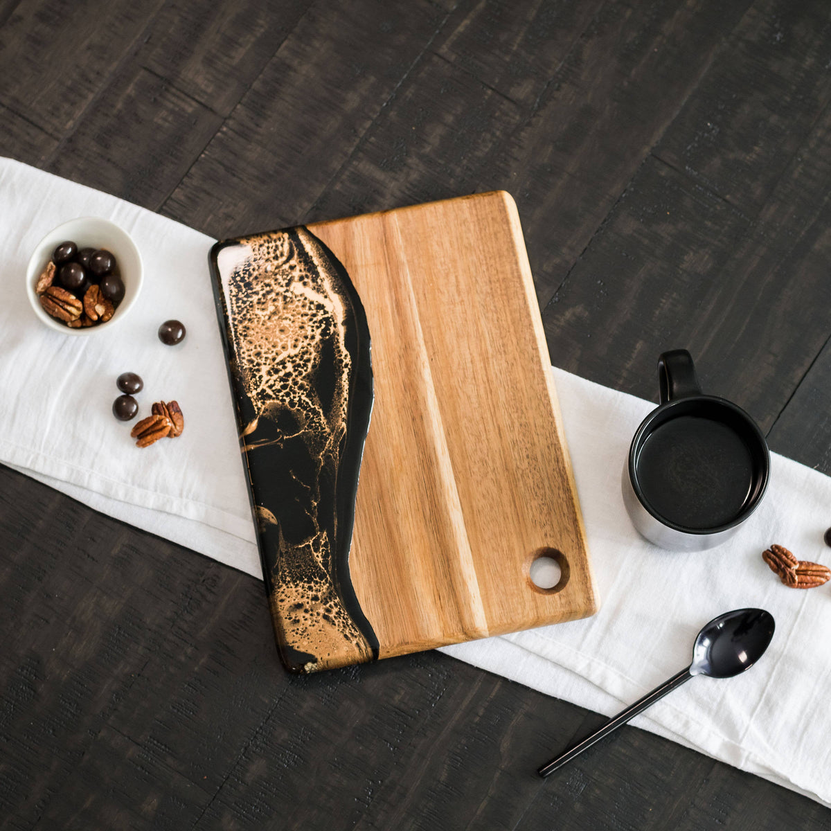 Small Wood Resin Cheese Board/Charcuterie Board
