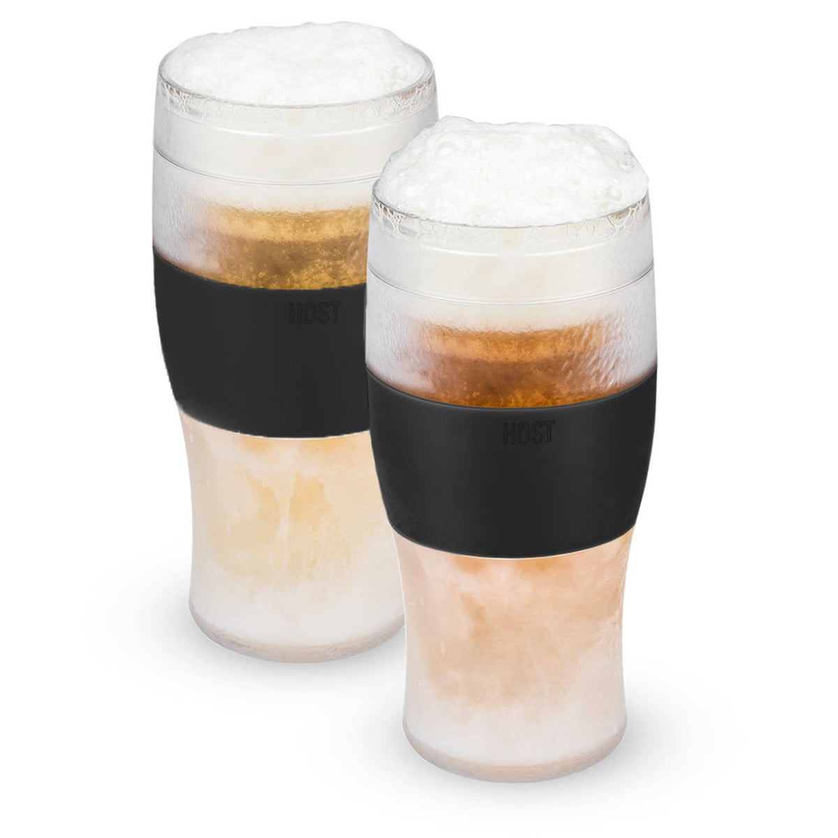 Beer FREEZE™ Cooling Cups with Cooling Gel in Black Set of 2