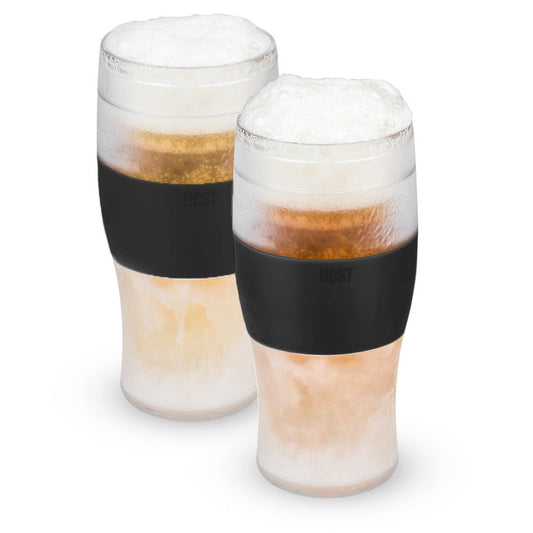 Beer FREEZE™ Cooling Cups with Cooling Gel in Black Set of 2