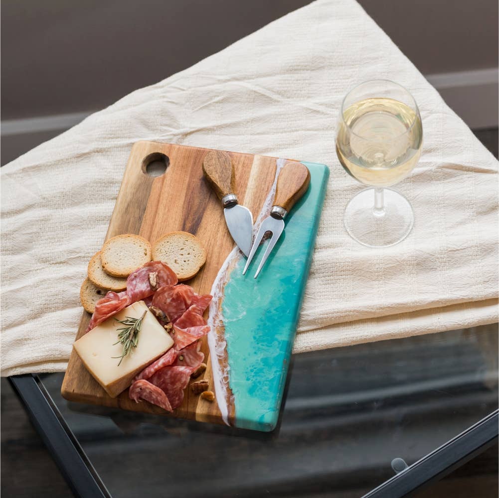 Small Wood Resin Cheese Board/Charcuterie Board